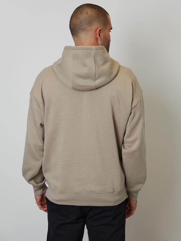 Threadbare Cream Oversized Fit Pullover Hoodie - Image 2 of 4