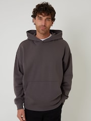 Threadbare Grey Oversized Fit Pullover Hoodie - Image 1 of 4