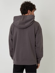 Threadbare Grey Oversized Fit Pullover Hoodie - Image 2 of 4