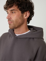 Threadbare Grey Oversized Fit Pullover Hoodie - Image 4 of 4