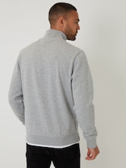 Threadbare Grey Mock T-Shirt Quarter Zip Sweatshirt - Image 2 of 4