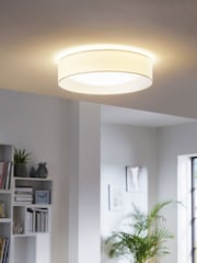 Eglo White Pasteri 1 Fabric LED Ceiling Light - Image 1 of 5
