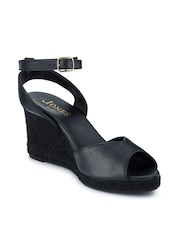 Черный - Кожаная танкетка на каблуке Jones Bootmaker Сандалии - Image 4 of 7