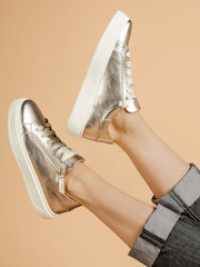 Серебряный - Jones Bootmaker Paulina Chunky Leather Trainers - Изображение 1 из 7