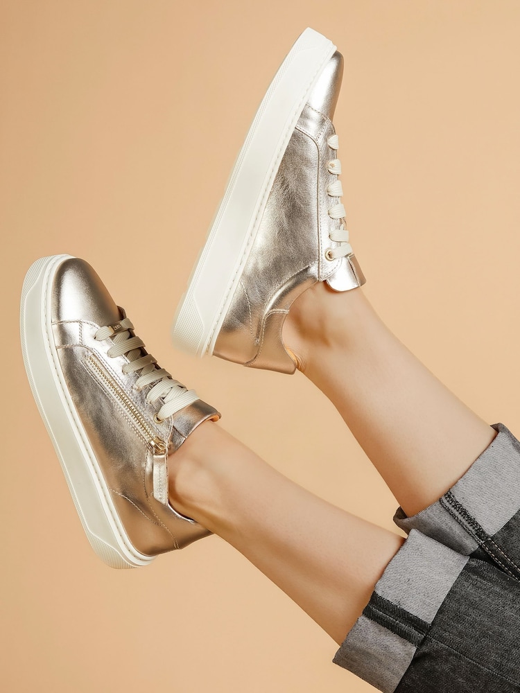 Серебряный - Jones Bootmaker Paulina Chunky Leather Trainers - Изображение 1 из 7