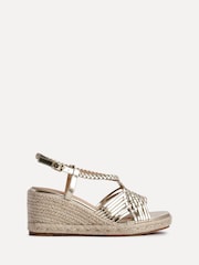 Linzi Gold Evolve Woven Wedge Sandals - Image 2 of 5