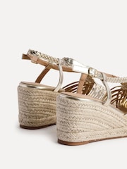Linzi Gold Evolve Woven Wedge Sandals - Image 4 of 5