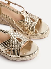 Linzi Gold Evolve Woven Wedge Sandals - Image 5 of 5