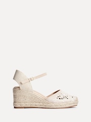 Linzi Cream Kayla Closed-Toe Wedges With Cut-Out Detailing - Image 2 of 5
