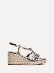 Linzi Silver Evolve Woven Wedge Sandals - Image 3 of 6