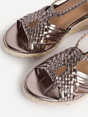 Linzi Silver Evolve Woven Wedge Sandals - Image 5 of 6