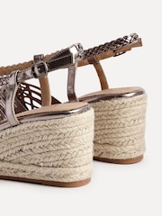Linzi Silver Evolve Woven Wedge Sandals - Image 6 of 6