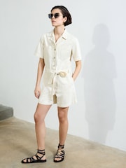 French Connection Dana Denim 100% Cotton Playsuit - صورة 3 من 5