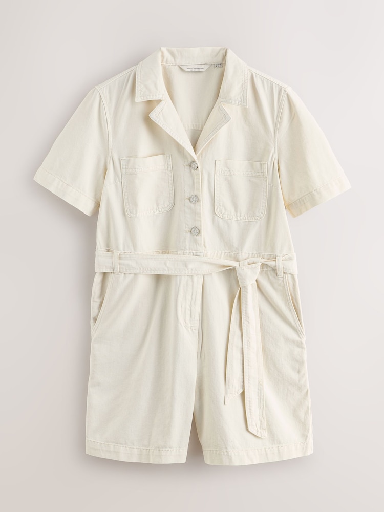 French Connection Dana Denim 100% Cotton Playsuit - صورة 5 من 5