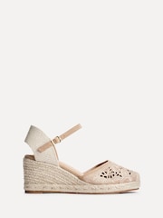 Linzi Natural Kayla Closed-Toe Wedges With Cut-Out Detailing - Image 2 of 5