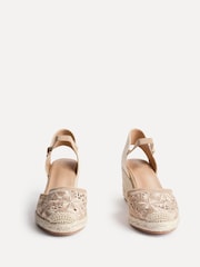 Linzi Natural Kayla Closed-Toe Wedges With Cut-Out Detailing - Image 3 of 5