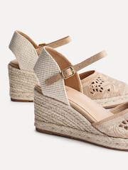 Linzi Natural Kayla Closed-Toe Wedges With Cut-Out Detailing - Image 5 of 5
