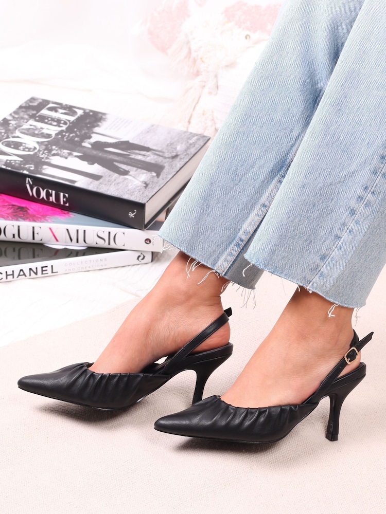 Linzi Black Espresso Espadrille Mule Sandals - Image 1 of 4