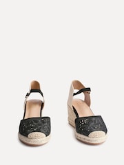 Linzi Black Kayla Closed-Toe Wedges With Cut-Out Detailing - Image 3 of 5