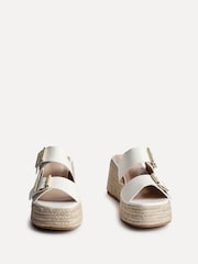 Linzi White Impact Wedge Mules With Buckle Details - Image 4 of 6