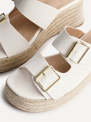Linzi White Impact Wedge Mules With Buckle Details - Image 5 of 6