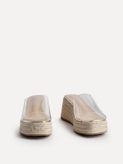 Linzi Gold Espresso Espadrille Mule Sandals - Image 3 of 5