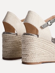 Linzi Silver Mystic Closed-Toe Wedges With Embroidery Detailing - Image 5 of 5