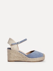 Linzi Blue Present Closed-Toe Wedge Sandals - Image 2 of 5