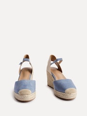 Linzi Blue Present Closed-Toe Wedge Sandals - Image 3 of 5