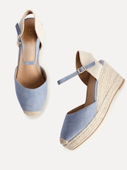 Linzi Blue Present Closed-Toe Wedge Sandals - Image 4 of 5