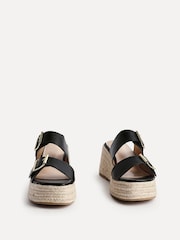 Linzi Black Impact Wedge Mules With Buckle Details - Image 3 of 5