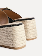 Linzi Black Impact Wedge Mules With Buckle Details - Image 4 of 5