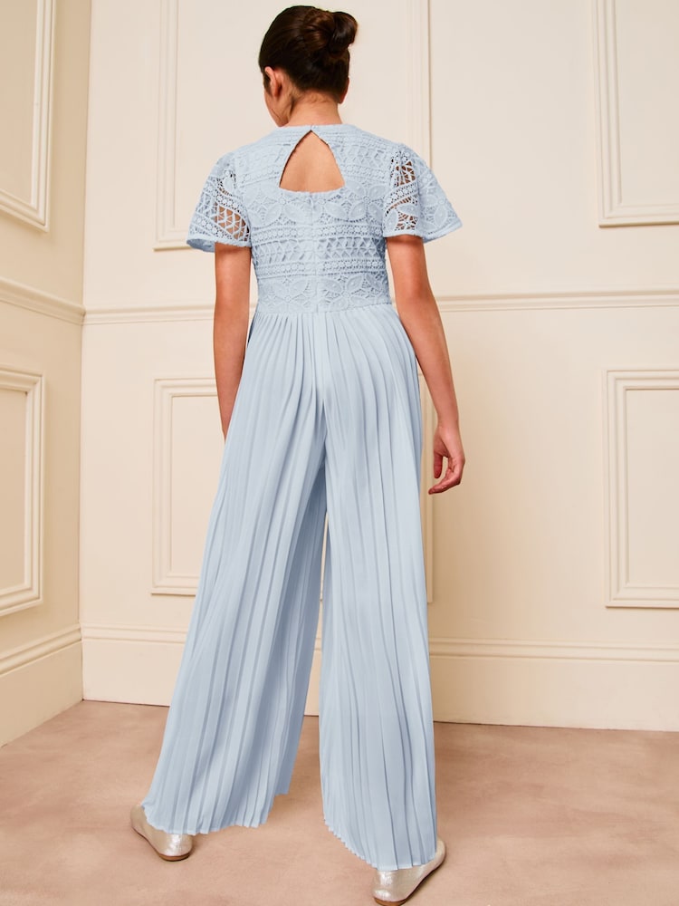 Blau - Lipsy Jumpsuit mit Spitzenärmeln und Flügelärmeln für besondere Anlässe (5-16Jahre) - Bild 4 von 4 Blau - Lipsy Jumpsuit mit Spitzenärmeln und Flügelärmeln für besondere Anlässe (5-16Jahre) - Bild 4 von 4
