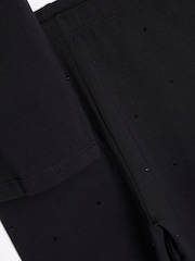 حزمة من بنطلون ضيِّق وتيشرت مُزيَّن بفيونكة مرصعة بالألماس للبنات من River Island - صورة 4 من 5