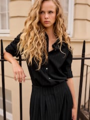 Black Pinstripe Long Sleeve Shirt - Image 2 of 9