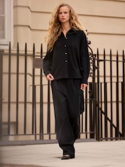 Black Pinstripe Long Sleeve Shirt - Image 3 of 9