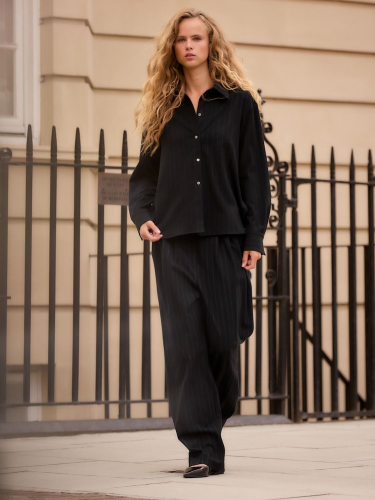 Noir - Pinstripe Manches longues Chemises - Image 3 of 9