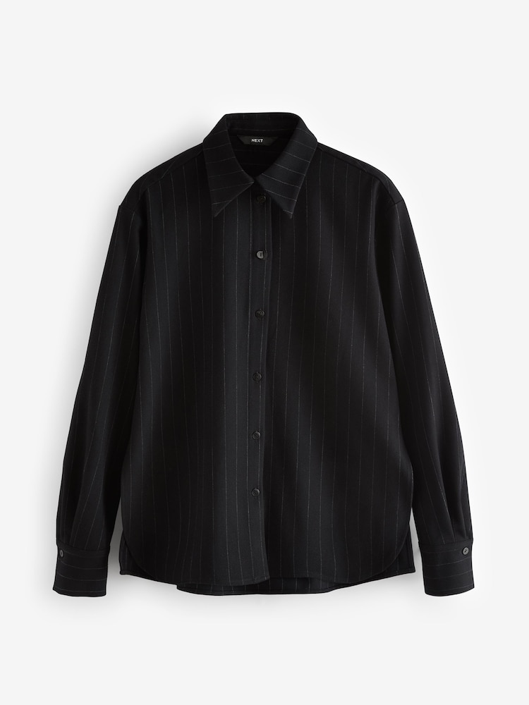 Noir - Pinstripe Manches longues Chemises - Image 8 of 9