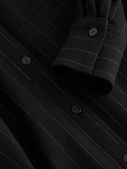 Black Pinstripe Long Sleeve Shirt - Image 9 of 9