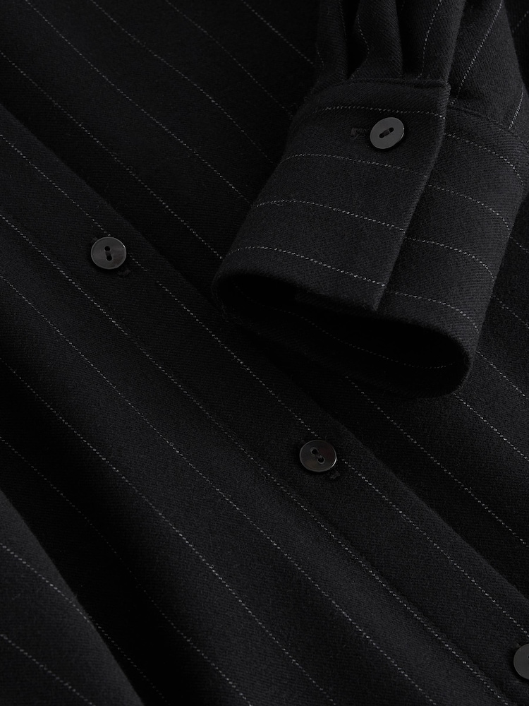 Black Pinstripe Long Sleeve Shirt - Image 9 of 9