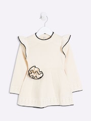 River Island Cream Girls Rose Flippy Dress - Image 1 of 4