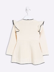 River Island Cream Girls Rose Flippy Dress - Image 2 of 4