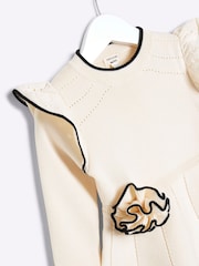 River Island Cream Girls Rose Flippy Dress - Image 3 of 4