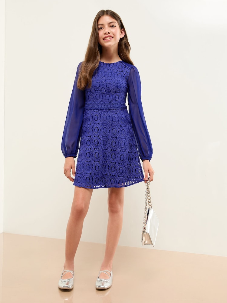 blue lipsy lace dress Lipsy London Blue Lace Dress Size 6