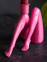 Rockett St George Pink Leg Taper Candle Holder - Image 3 of 4