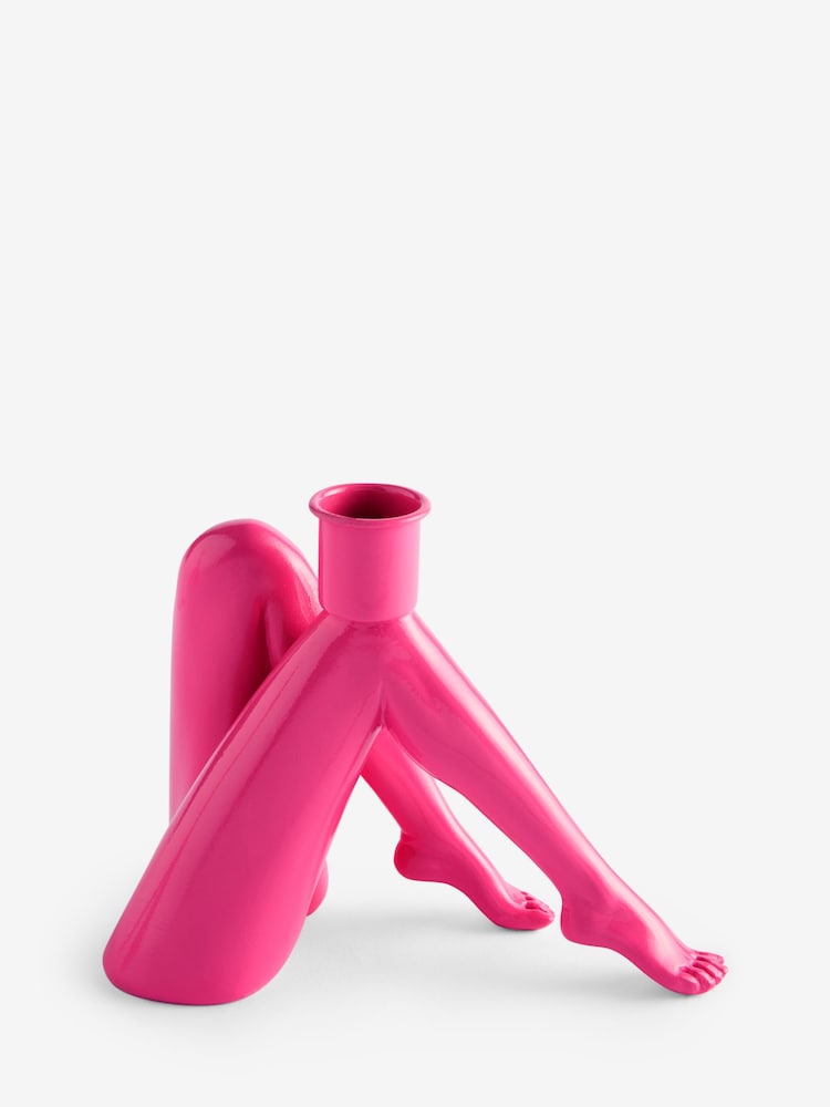 Rockett St George Pink Leg Taper Candle Holder - Image 4 of 4 Rockett St George Pink Leg Taper Candle Holder - Image 4 of 4