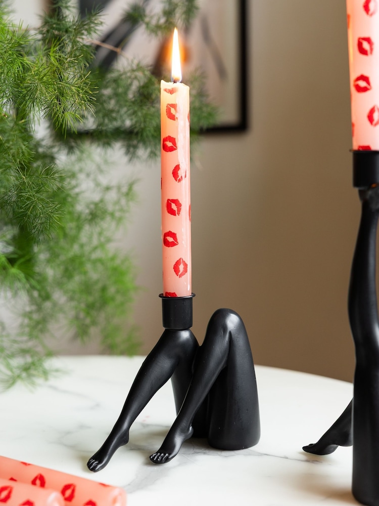Rockett St George Black Leg Taper Candle Holder - Image 1 of 4 Rockett St George Black Leg Taper Candle Holder - Image 1 of 4