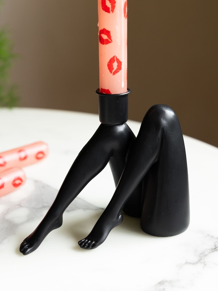 Rockett St George Black Leg Taper Candle Holder - Image 2 of 4