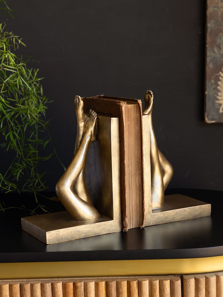 Rockett St George Set of 2 Gold Legs Bookends - Image 2 of 4