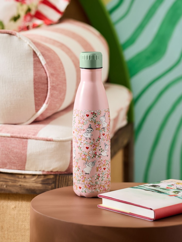 Cath Kidston Pink Moomin Stainless Steel Water Bottle - Image 1 of 5
